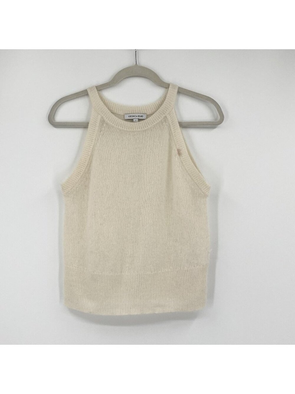 Veronica Beard Size Small Myrick Off White 100% Cashmere Tank Top Knit FLAW*